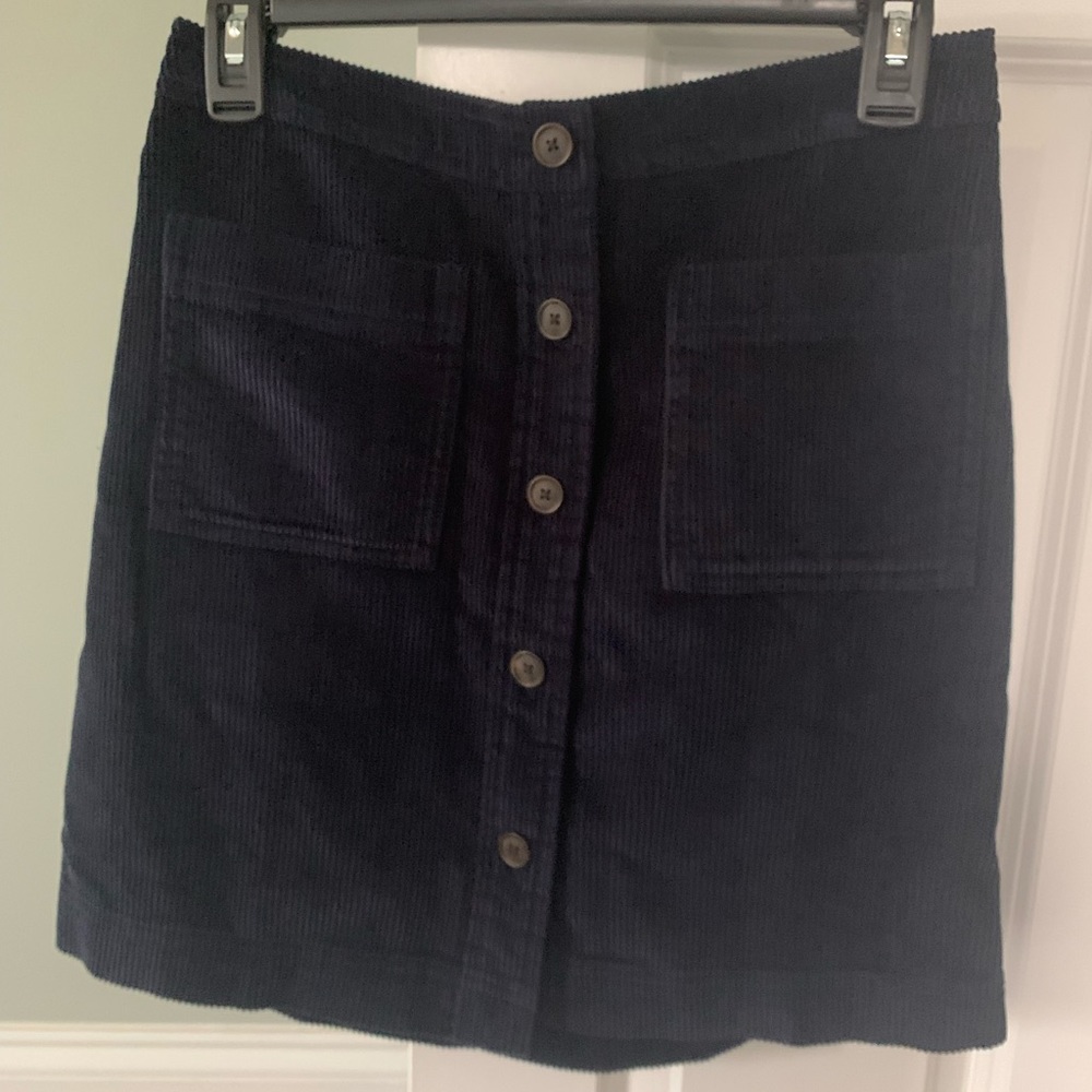 Gap Navy Blue Corduroy Skirt Size XS NWT